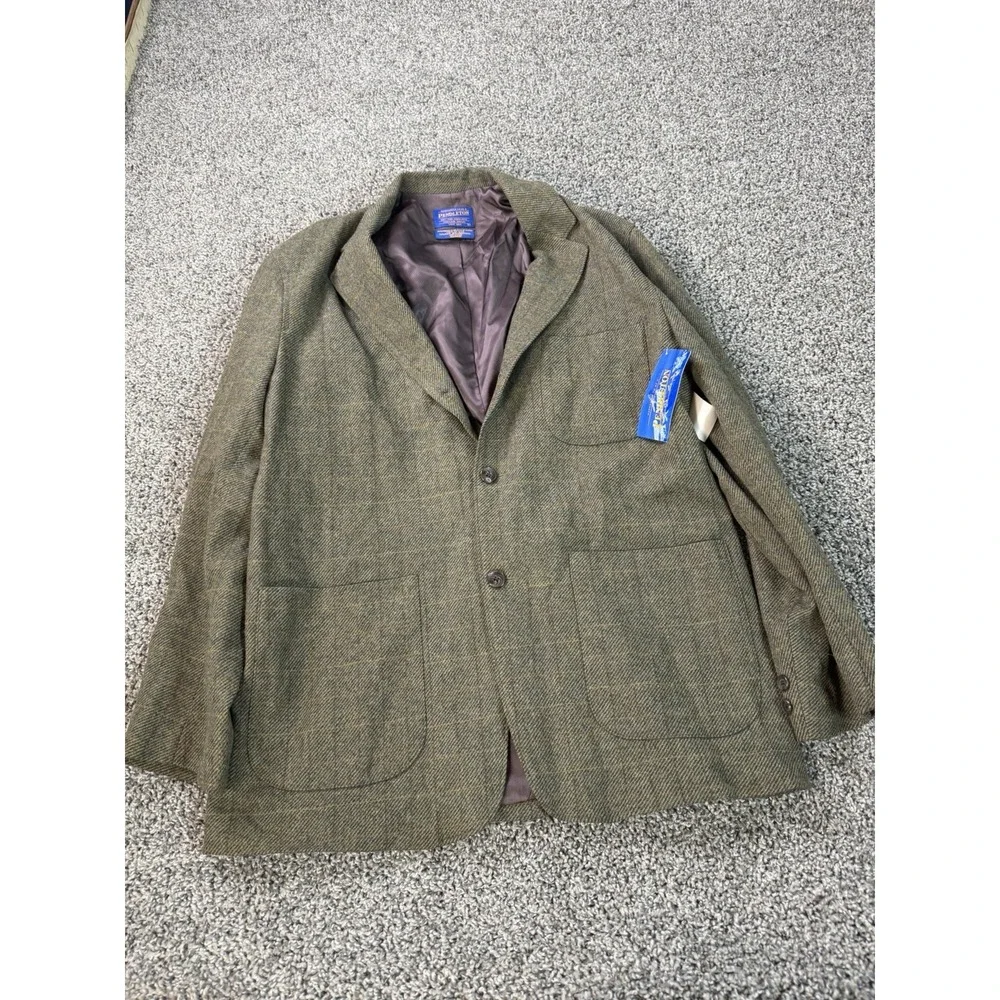 Vintage Pendleton Wool Blazer Men's Size Large Green NWT